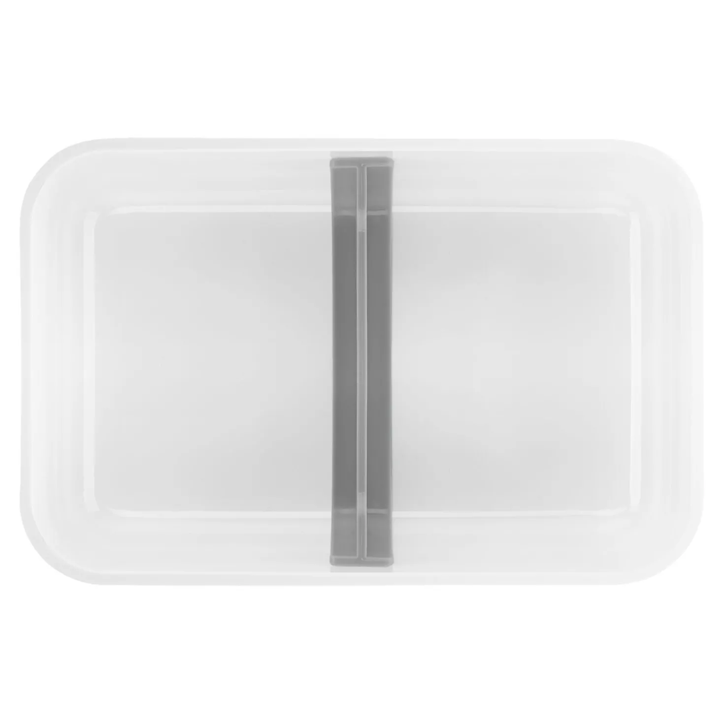Vakuum Lunchbox L flach, Weiß-grau