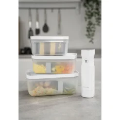 Vakuum Lunchbox L, Semitransparent-Grau