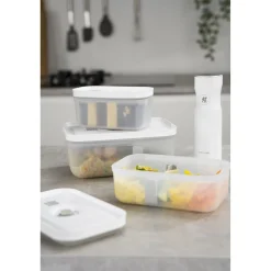 Vakuum Lunchbox M, Semitransparent-Grau