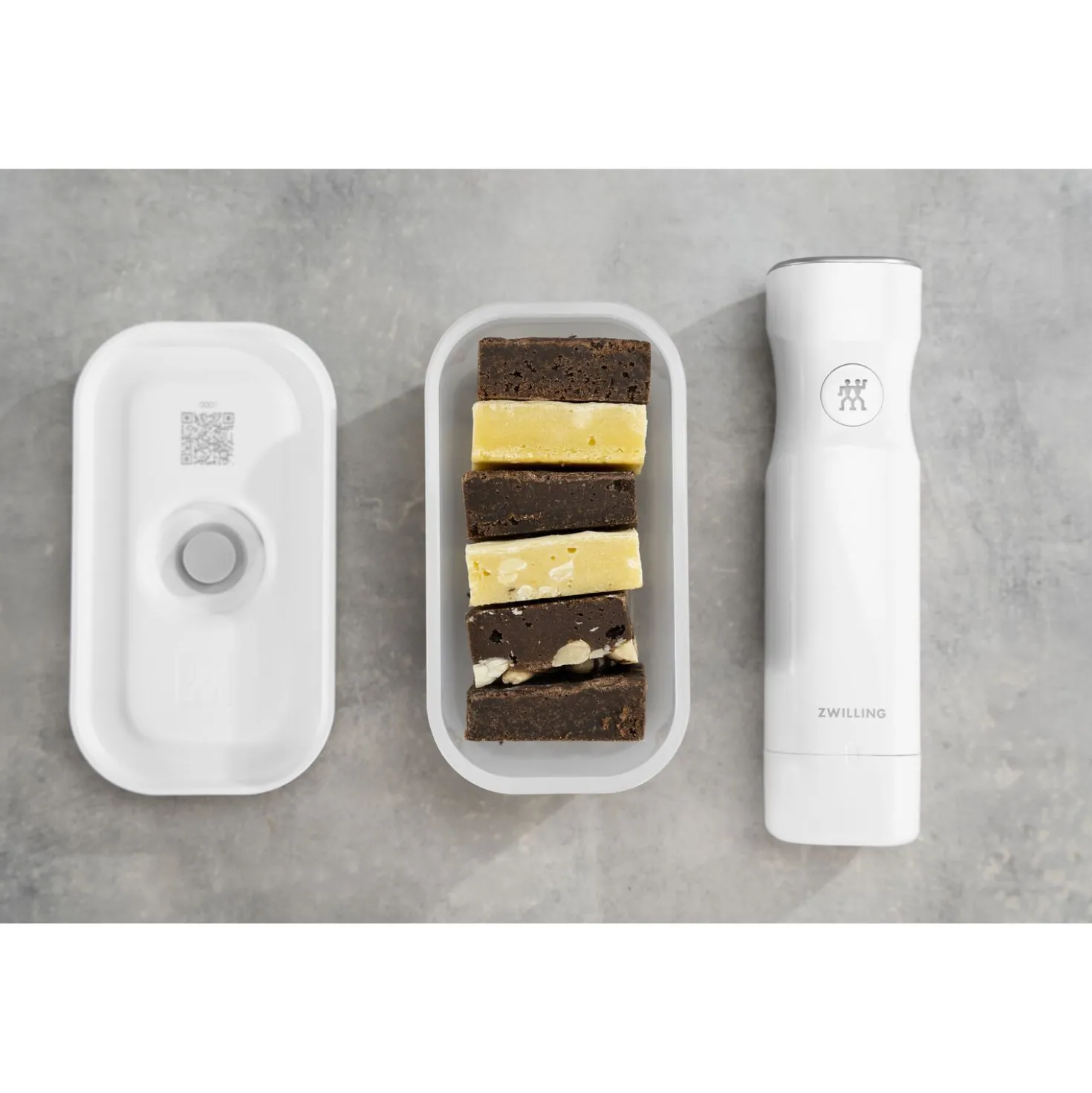 Vakuum Lunchbox S, Semitransparent-Grau