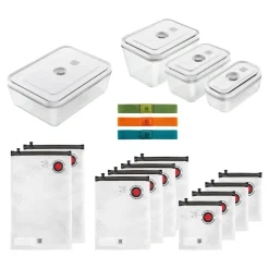 Vakuum Set, 17-tlg. / S/M/L, Grau/Transparent, Glas/Kunststoff