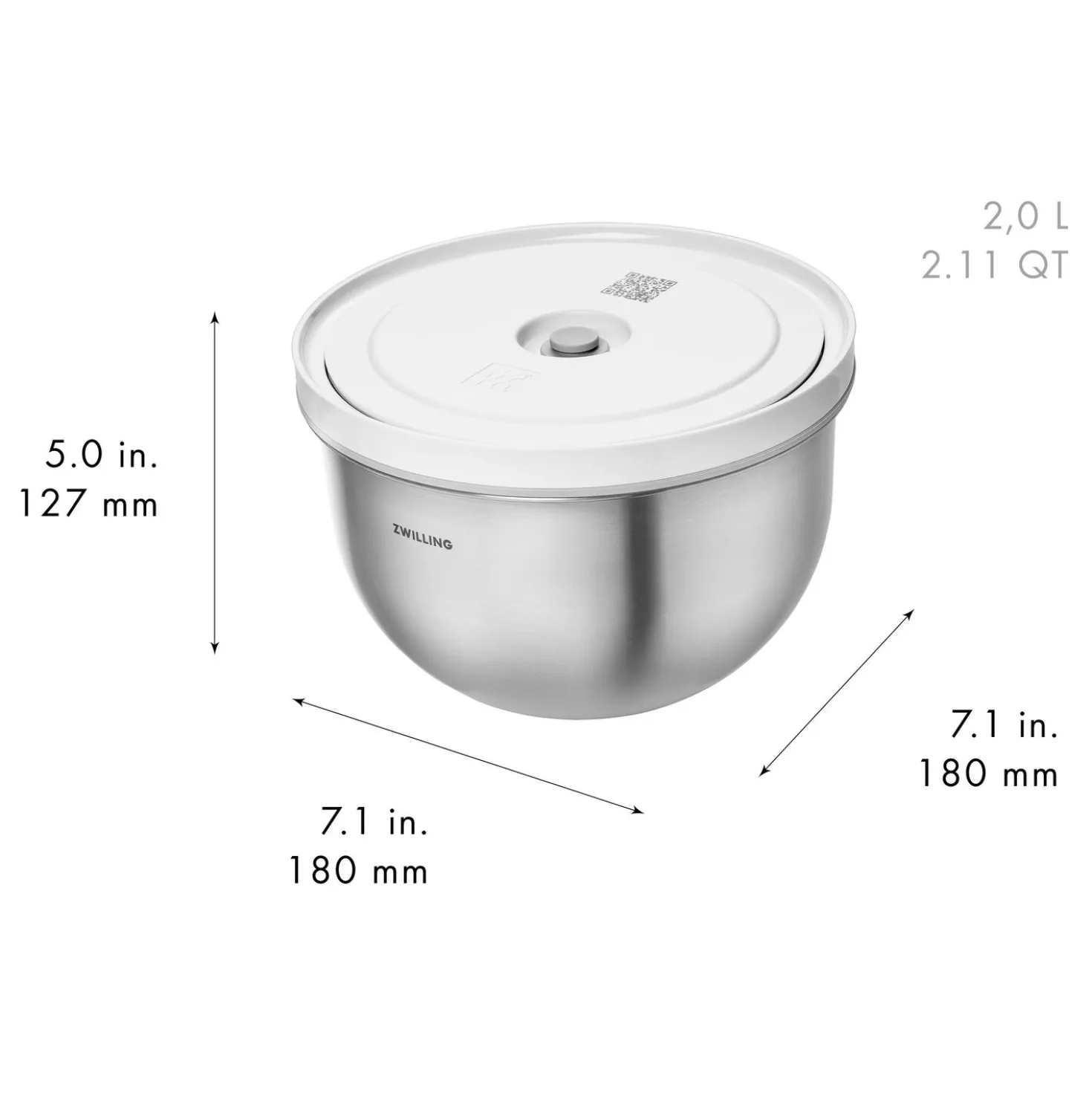 Vakuum Starter Set, Edelstahl / M/L, 9-tlg, Silber-Weiß