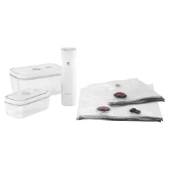 Vakuum Starter Set, Glas / S/M, 7-tlg, Weiß
