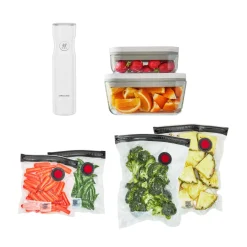 Vakuum Starter Set, Glas / S/M, 7-tlg, Weiß