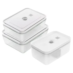 Vakuum Zubehör-Set, 3-tlg., Grau, Kunstoff/Glas