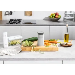 Vakuumbox & Küchenhelfer Set, 5-tlg. / S/M/L, Grau, Kunststoff
