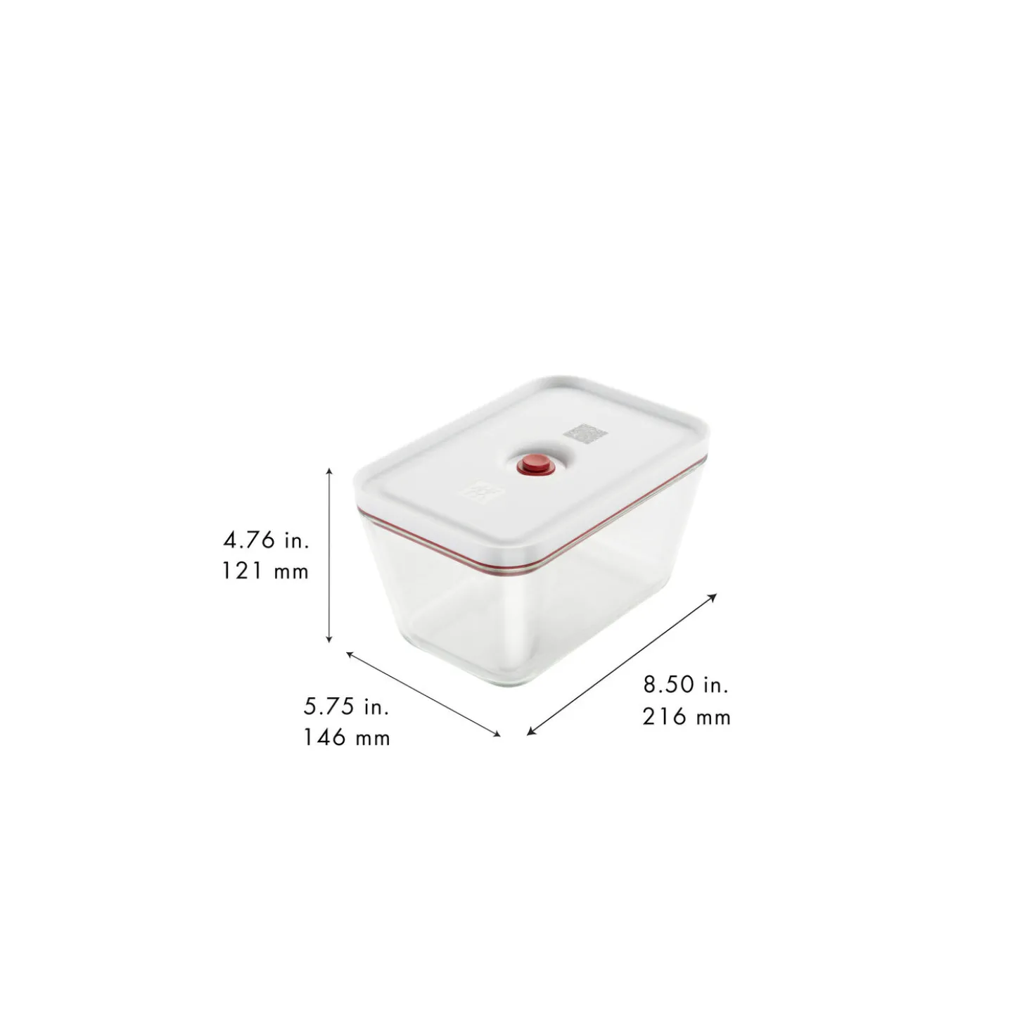 Vakuumbox L, Glas, Rot