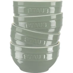 Vakuumschüssel & Deckel Set, 10-tlg. / S/M/L, Eukalyptus/Transparent, Keramik/Glas