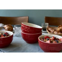 Vakuumschüssel & Deckel Set, 10-tlg. / S/M/L, Kirsch-Rot/Transparent, Keramik/Glas