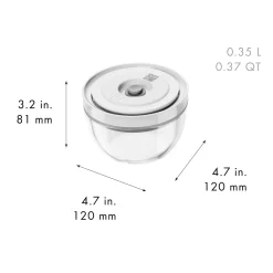 Vakuumschüssel Set S/M/L / 6-tlg, Glas, Transparent-Weiß