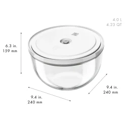 Vakuumschüssel Starterset, 15-tlg. / S/M/L, Kirsch-Rot/Transparent, Keramik/Glas