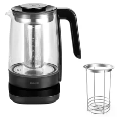 Wasserkocher & Baby-Nahrungseinsatz Set, 2-tlg. / 1,7 l, Schwarz, Glas/Edelstahl