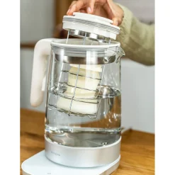 Wasserkocher & Baby-Nahrungseinsatz Set, 2-tlg. / 1,7 l, Weiß, Glas/Edelstahl
