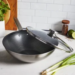 Wok 30 cm, 18/10 Edelstahl