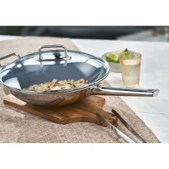 Wok, 32 cm, 18/10 Edelstahl, Keramikbeschichtung