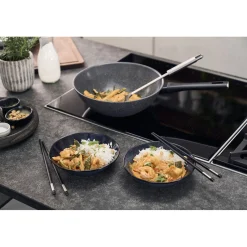 Wok, 28 cm, Aluminium, Titanverstärkte keramische Antihaftbeschichtung