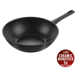 Wok, 30 cm, Aluminium, Titanverstärkte keramische Antihaftbeschichtung