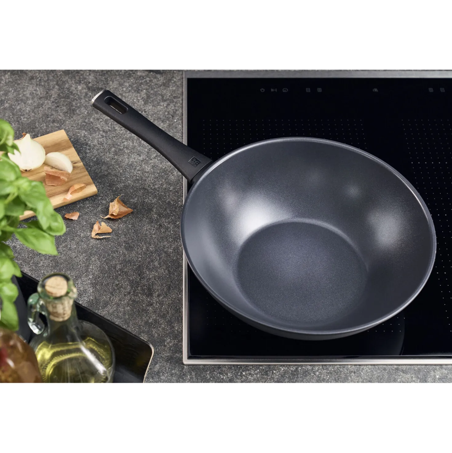 Wok, 30 cm, Aluminium, Titanverstärkte keramische Antihaftbeschichtung