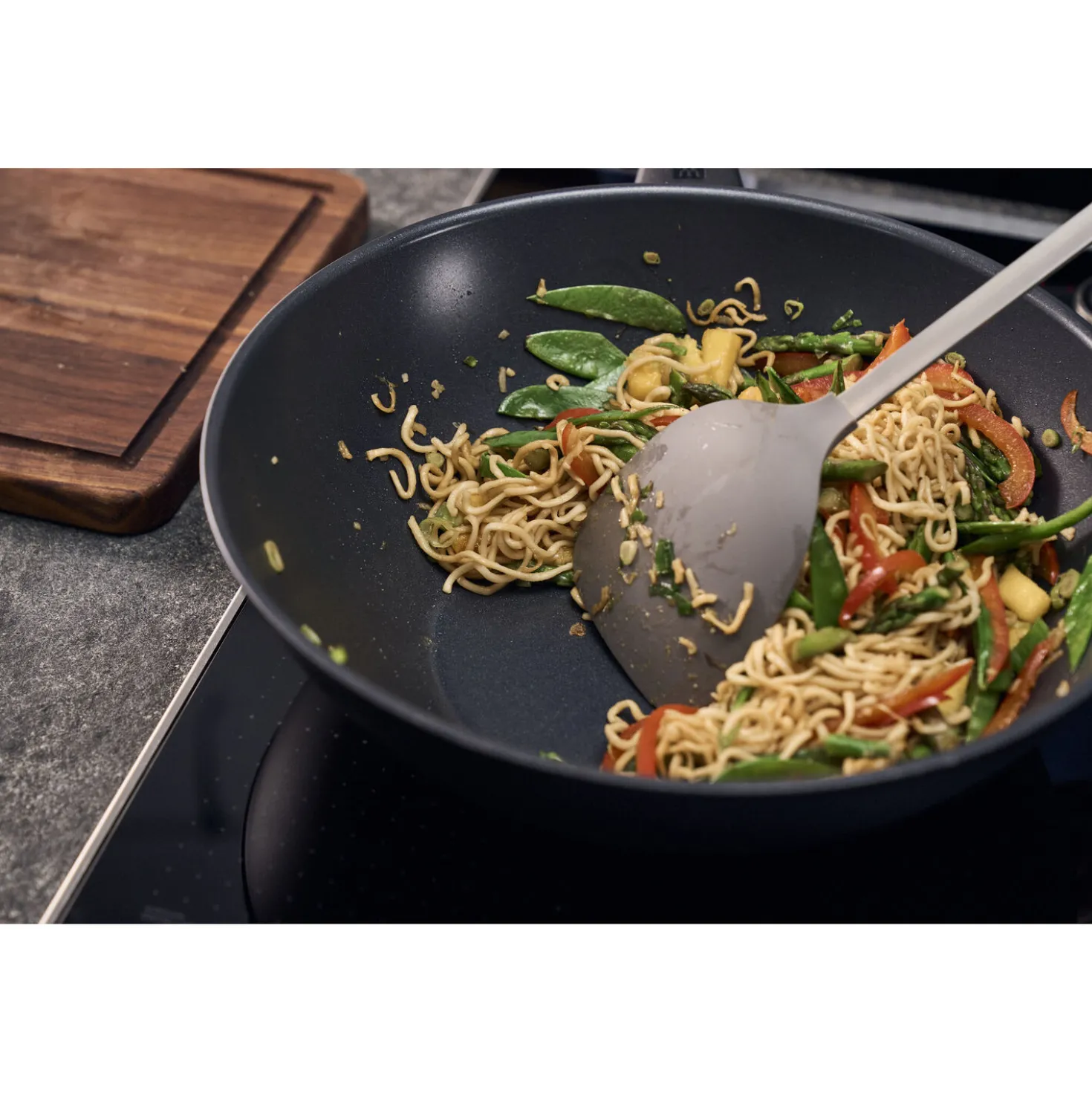 Wok, 30 cm, Aluminium, Titanverstärkte keramische Antihaftbeschichtung