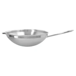 Wok - flacher Boden 36 cm, 18/10 Edelstahl