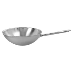 Wok flacher Boden 26 cm, 18/10 Edelstahl