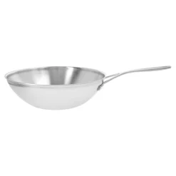 Wok flacher Boden, 30 cm, 18/10 Edelstahl