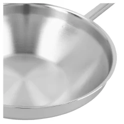Wok flacher Boden 32 cm, 18/10 Edelstahl