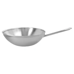 Wok flacher Boden 30 cm, 18/10 Edelstahl