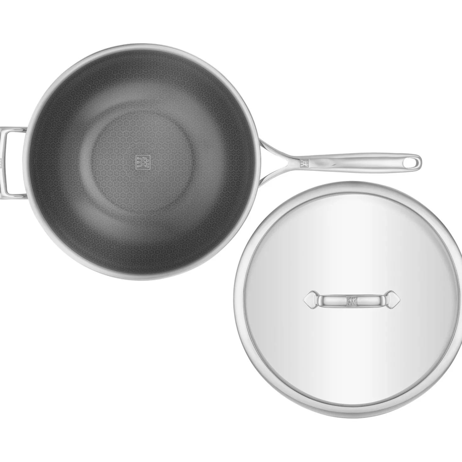 Wok mit Deckel 30 cm, 18/10 Edelstahl