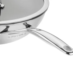 Wok mit Deckel 30 cm, 18/10 Edelstahl