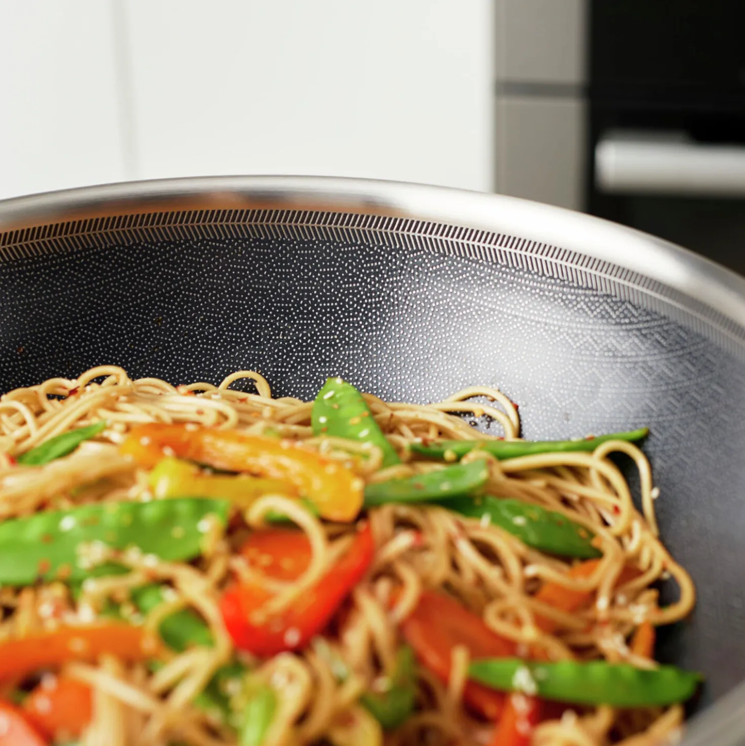 Wok mit Deckel 30 cm, 18/10 Edelstahl