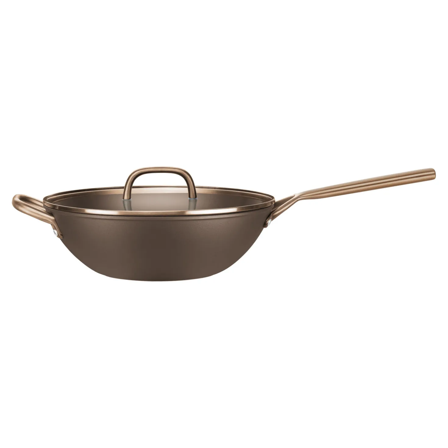 Wok mit Glasdeckel 30 cm, Aluminium