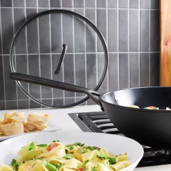 Wok mit Glasdeckel 30 cm, Aluminium
