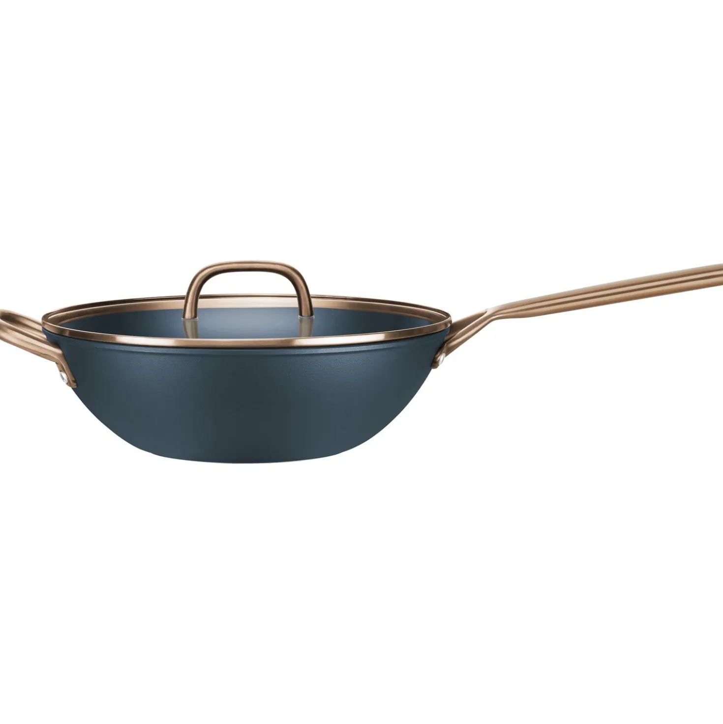 Wok mit Glasdeckel 30 cm, Aluminium