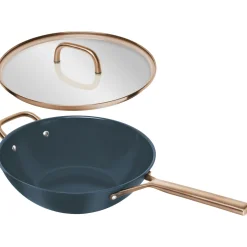 Wok mit Glasdeckel 30 cm, Aluminium