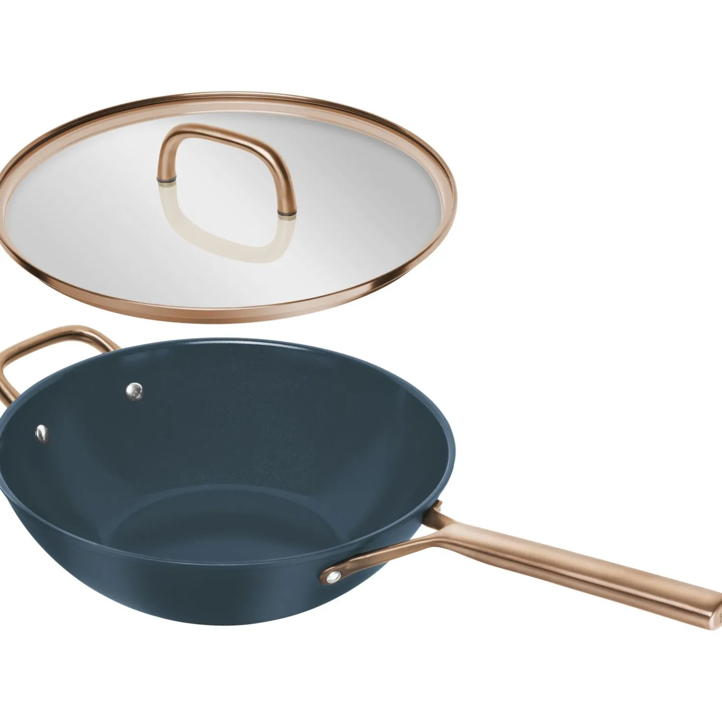 Wok mit Glasdeckel 30 cm, Aluminium
