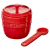 Zuckerdose 9 cm, rund, Kirsch-Rot, Keramik